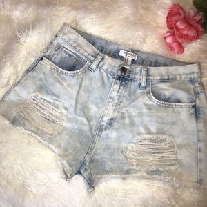Forever 21 High Waisted, Cut Off Denim Shorts